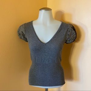 EXPRESS Lace Short Sleeve Sweater Top